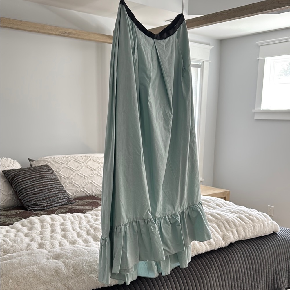 Silvian Heach Light Blue Ruffle Hem long High Low Skirt
